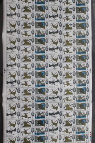 SG W67/72bc 1965 4d Battle of Britain with Varieties Complete Sheet U/M