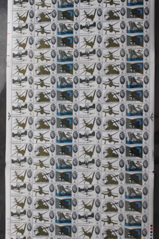 SG W67/72bc 1965 4d Battle of Britain with Varieties Complete Sheet U/M