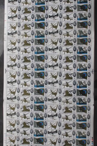 SG W67/72bc 1965 4d Battle of Britain with Varieties Complete Sheet U/M