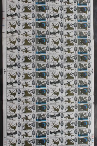 SG W67/72bc 1965 4d Battle of Britain with Varieties Complete Sheet U/M