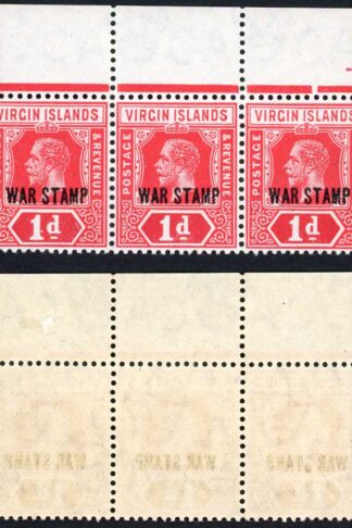Virgin Is SG78b 1d Carmine on Bluish Paper M/M