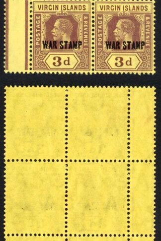Virgin Is SG79 3d Purple/yellow U/M Block with the A Flaw (Right pane)