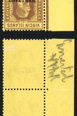Virgin Is SG79bw 3d Purple/buff-yellow Wmk INVERTED with the A Flaw