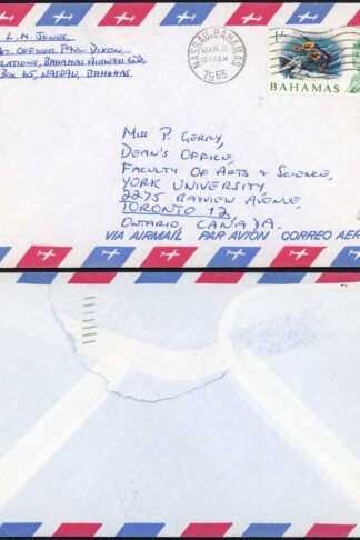 Bahamas 1965 1/- on an Airmail cover