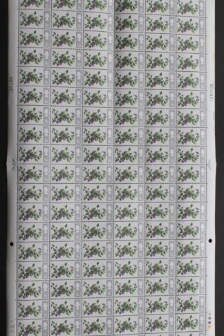 SG721Wi 1967 9d Flowers Wmk Inverted Complete Sheet U/M