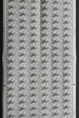 SG721Wi 1967 9d Flowers Wmk Inverted Complete Sheet U/M