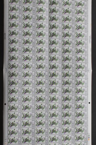 SG721Wi 1967 9d Flowers Wmk Inverted Complete Sheet U/M