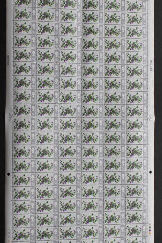 SG721Wi 1967 9d Flowers Wmk Inverted Complete Sheet U/M