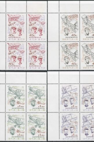 Australia SG1475/78 1994 Aviation Pioneers Set in Blocks of 4 U/M