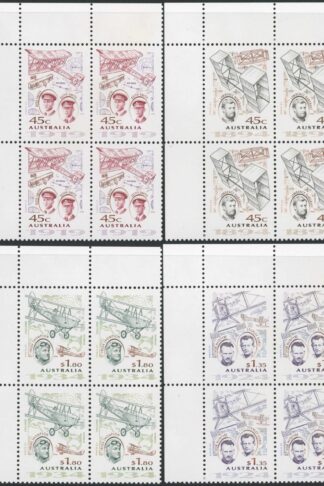 Australia SG1475/78 1994 Aviation Pioneers Set in Blocks of 4 U/M