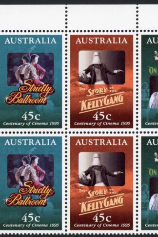 Australia SG1530/4 1995 Centenary of Cinema Set in Block U/M