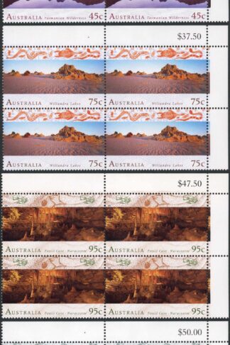 Australia SG1582/5 1996 World Heritage Sites Set in Blocks of 4 U/M