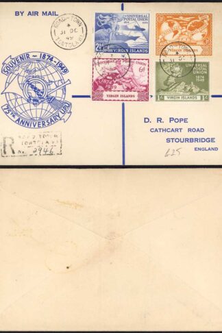 Virgin Is 1949 UPU NOT A FIRST DAY COVER
