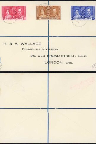 St Kitts 1937 Coronation FDC