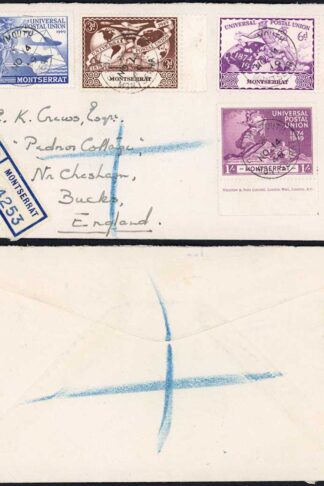 Montserrat UPU set on registered Cover (Not FDC)