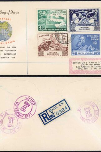 British Honduras UPU on a illustrated FDC
