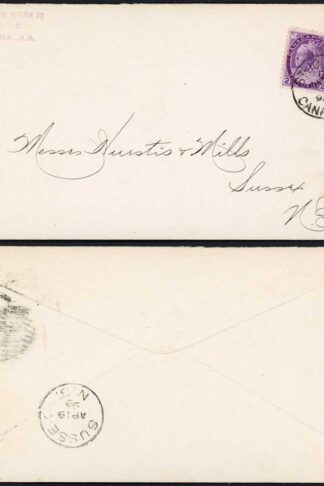 Canada QV 2c on cover