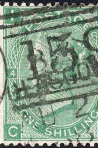 SG117 1/- Green wmk Spray Plate 4 Cat 65 pounds