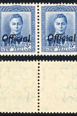 New Zealand SGO140 3d Blue Pair U/M opt OFFICIAL Cat 15 pounds
