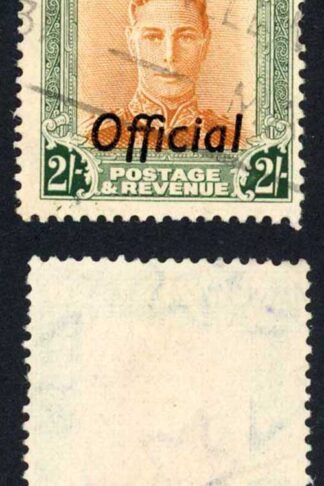 New Zealand SGO158 2/- Wmk Sideways opt OFFICIAL Cat 18 pounds