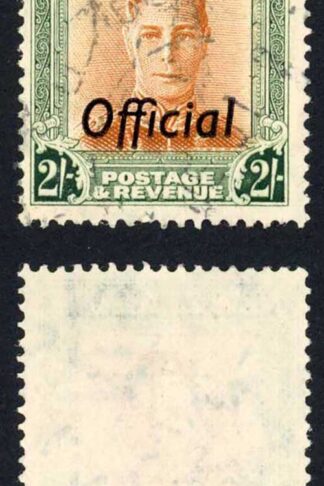 New Zealand SGO158 2/- Wmk Sideways opt OFFICIAL Cat 18 pounds