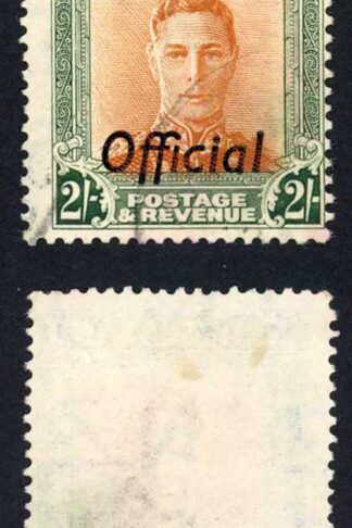 New Zealand SGO158a 2/- Wmk Upright opt OFFICIAL Cat 48 pounds