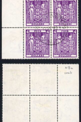 New Zealand SGF219a 4 Dollars Perf 14 Comb Wmk Sideways Block