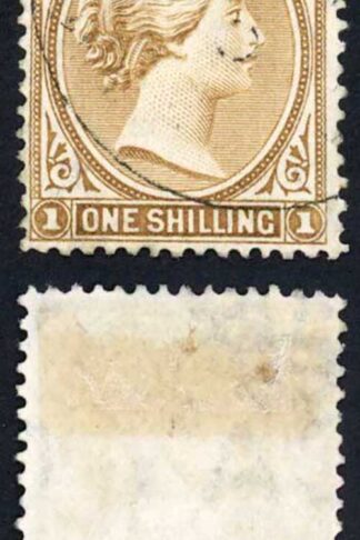 Falkland Is SG38 1/- Yellow-Brown Wmk Crown CA Fine used Cat 50 pounds