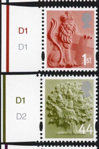 SGEN6b/7b/11b/17a England 2nd 1st 44p and 72p white borders HEAD TYPE 1 U/M