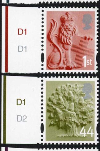 SGEN6b/7b/11b/17a England 2nd 1st 44p and 72p white borders HEAD TYPE 1 U/M