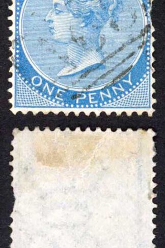 Jamaica SG8 1d Blue (perf fault at right) Wmk CA Porus A68 Pmk
