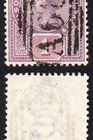 Jamaica SG27 1d Purple and mauve Wmk CA Porus A68 Pmk