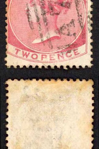 Jamaica SG9 2d Rose Wmk Crown CC (toned) Savanna-La-Mar A75 Pmk