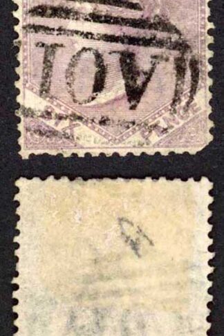 Jamaica SG5 6d Dull Lilac Wmk Pineapple Kingston Type A Pmk