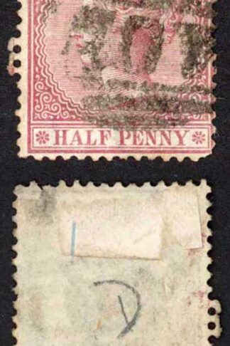 Jamaica SG7 1/2d Claret Wmk CC Kingston Type D Pmk