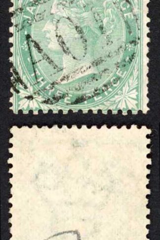 Jamaica SG10 3d Green Wmk CC Kingston Type E Pmk