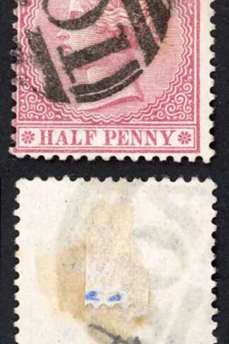 Jamaica SG7 1/2d Claret Wmk CC Kingston Type F Pmk