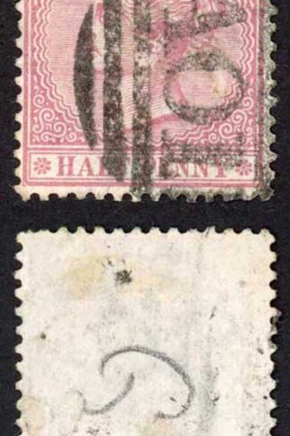 Jamaica SG7 1/2d Claret Wmk CC Kingston Type G Pmk