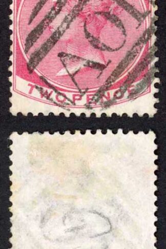 Jamaica SG9 2d Rose Wmk CC Kingston Type G Pmk