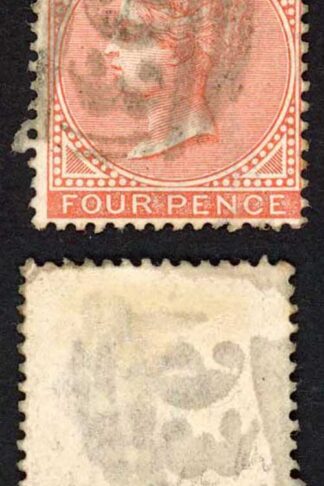 Jamaica SG22b 4d Red-brown Wmk CA (creased) Cold Spring 193 Pmk