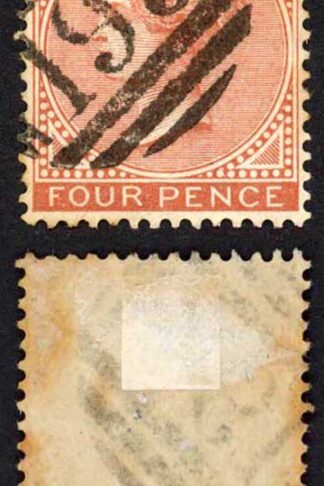 Jamaica SG22b 4d Red-brown Wmk CA (Toned) Cold Spring 193 Pmk