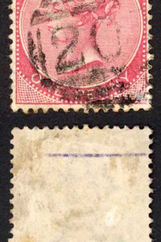Jamaica SG18 1d Rose (thin and toned) Wmk CA Milk River 201 Pmk