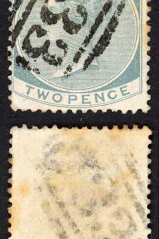 Jamaica SG20a 2d Slate Wmk CA (Toned) Chapeltown A33 Pmk