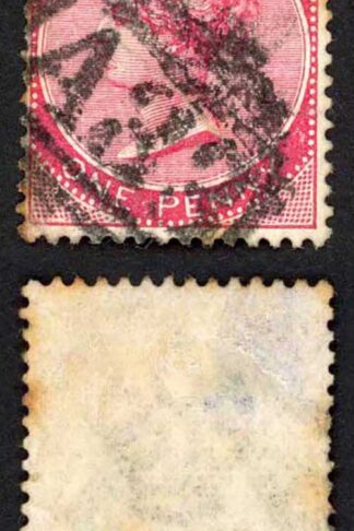 Jamaica SG18a 1d Carmine Wmk CA (Toned) Chapeltown A33 Pmk