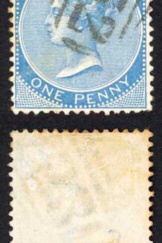 Jamaica SG8 1d Blue (toned at top) Wmk CC Mandeville A52 Pmk