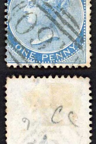 Jamaica SG8 1d Blue Wmk CC Ocho Rios A60 (type M) Pmk RARE