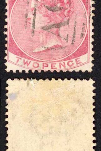 Jamaica SG9 2d Rose Wmk CC Plantain Garden River A55 Pmk