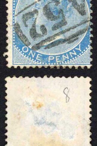 Jamaica SG8 1d Blue Wmk CC (thin) Mandeville A52 Pmk