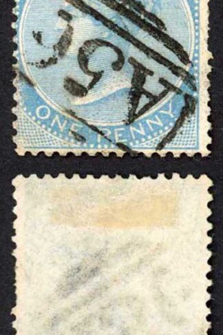 Jamaica SG1b 1d Blue Wmk Pineapple Mandeville A52 (type H) Pmk