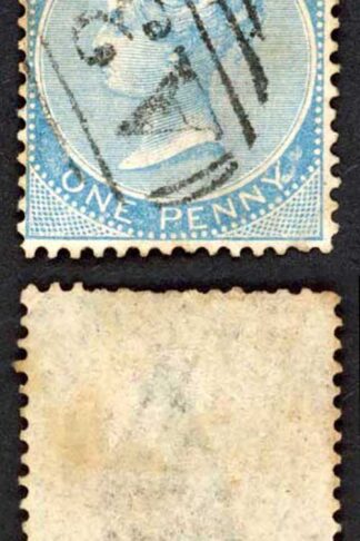 Jamaica SG1b 1d Blue Wmk Pineapple (a bit grubby on reverse) Ewarton A38 Pmk